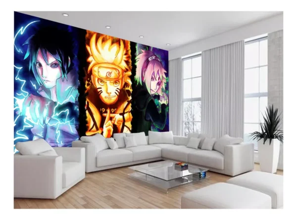 Papel De Parede Anime Naruto Mangá Desenho Art 7,5m² Nrt06