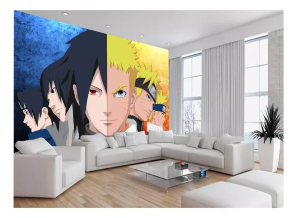 Papel De Parede Anime Naruto Mangá Desenho Art 7,5m² Nrt07