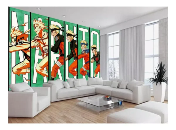 Papel De Parede Anime Naruto Mangá Desenho Art 7,5m² Nrt08