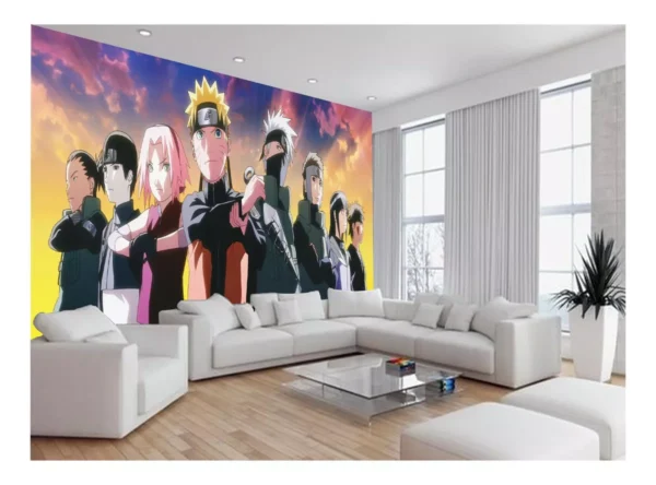 Papel De Parede Anime Naruto Mangá Desenho Art 7,5m² Nrt09