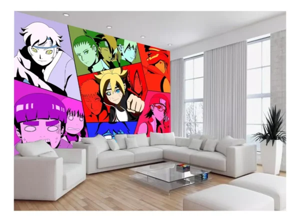 Papel De Parede Anime Naruto Mangá Desenho Art 7,5m² Nrt12