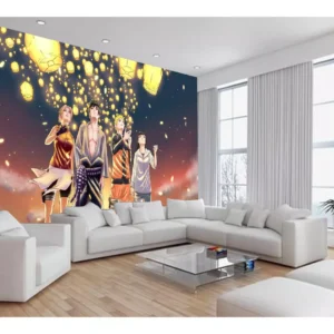 Papel De Parede Anime Naruto Mangá Desenho Art 7,5m² Nrt15