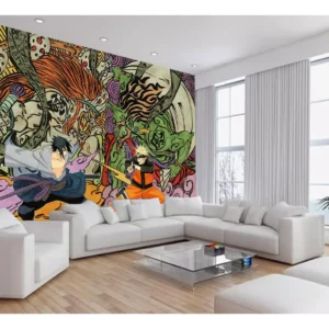 Papel De Parede Anime Naruto Mangá Desenho Art 7,5m² Nrt27