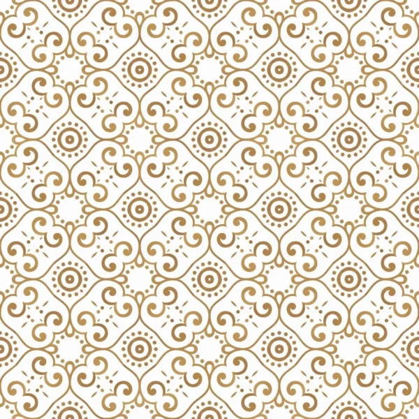 Papel De Parede Arabesco Abstrato Dourado Vinil Delicado 3m