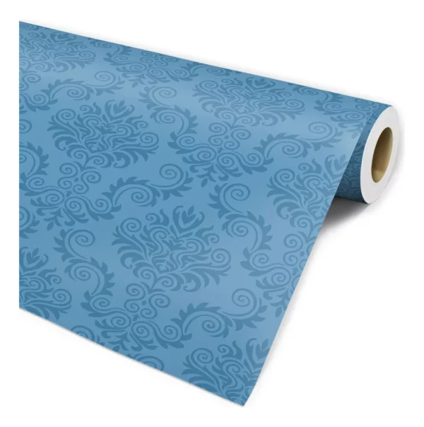 Papel De Parede Arabesco Azul 3m