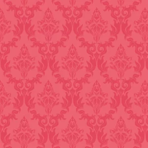 Papel De Parede Arabesco Floral Vermelho Sala Quarto