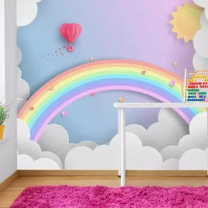 Papel De Parede Arco Íris Infantil M² Sala Quarto Pri_0128