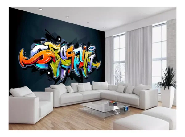 Papel De Parede Arte Graffiti Mural Grafite 7,5m² Tra103