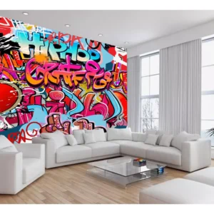 Papel De Parede Arte Graffiti Mural Grafite 7,5m² Tra105