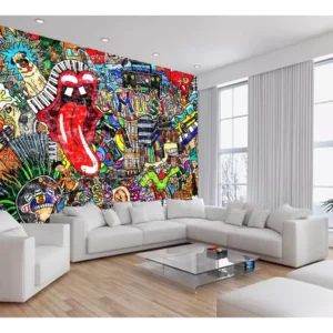 Papel De Parede Arte Graffiti Mural Grafite 7,5m² Tra114