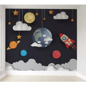 Papel De Parede Astronauta Autocolante Infantil Pp248 8m²