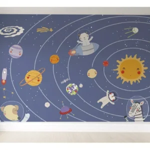 Papel De Parede Astronauta Infantil Para Quarto De Bebê M²