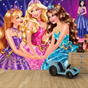 Papel De Parede Auto Adesivo Princesas Barbie 4m²