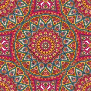 Papel De Parede Autocolante Abstrato Mandala Colorida