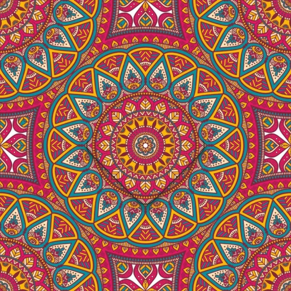 Papel De Parede Autocolante Abstrato Mandala Colorida