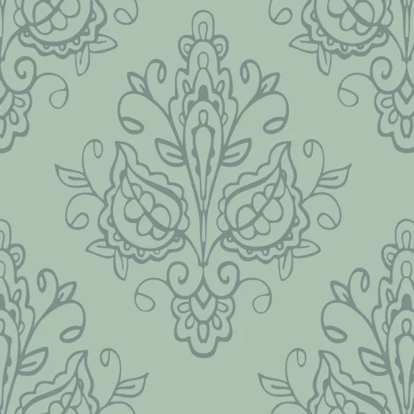 Papel De Parede Autocolante Arabesco Vintage Damask Verde 10