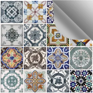 Papel De Parede Autocolante Azulejo Português Color 1.5m