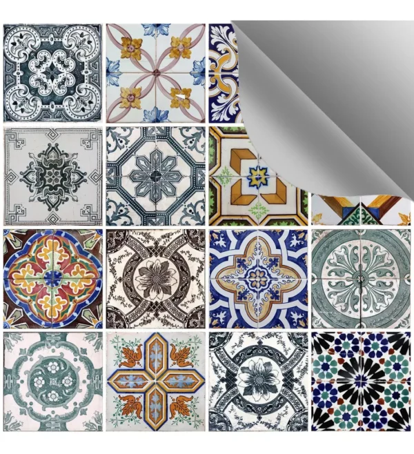 Papel De Parede Autocolante Azulejo Português Color 1.5m