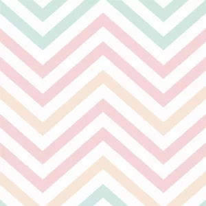 Papel De Parede Autocolante Chevron Verdinho Rosa Amarelo