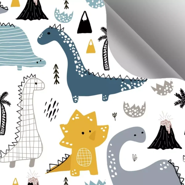 Papel De Parede Autocolante De Quarto Bebê Dinossauros 10m