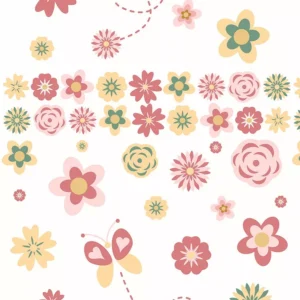 Papel De Parede Autocolante Floral Borboleta 3m