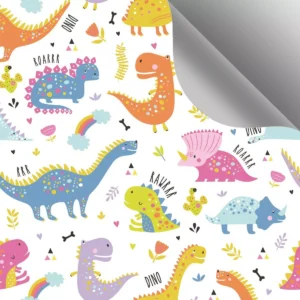 Papel De Parede Autocolante Quarto Dinossauros Colorido 2m