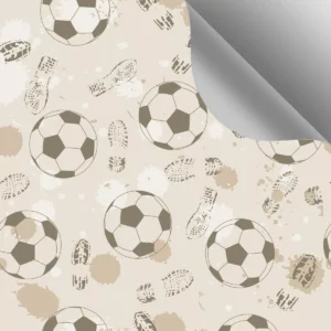 Papel De Parede Autocolante Quarto Futebol Bolas Bege 1.5m