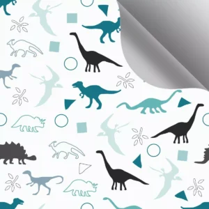 Papel De Parede Autocolante Sala Dinoussauro Dino Azul 3.5m