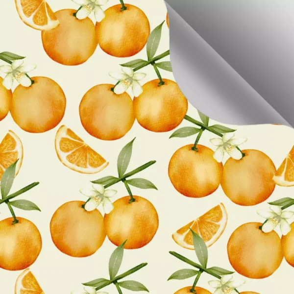 Papel De Parede Autocolante Sala Laranja Fruta Baunilha 12m