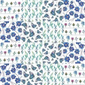 Papel De Parede Azulejo Borboleta Flores 287040371 0,58x2,5m