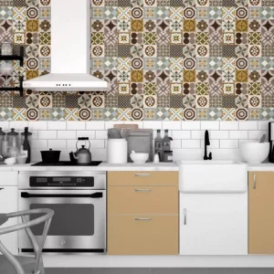 Papel De Parede Azulejo Lavável Banheiro Cozinha Vinil 3m