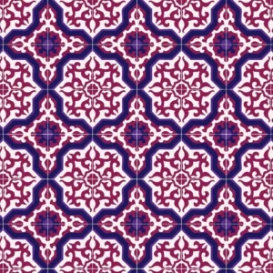 Papel De Parede Azulejo Lavável Tons De Roxo Vinil 2,8m