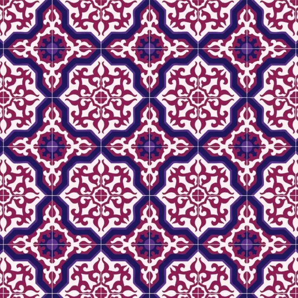 Papel De Parede Azulejo Lavável Tons De Roxo Vinil 2,8m