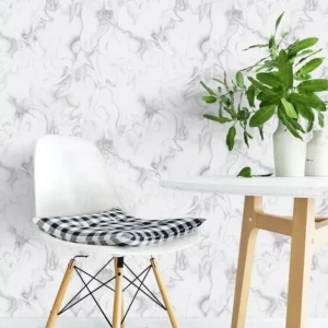 Papel De Parede Azulejo Mármore Branco Estilo Porcelanato