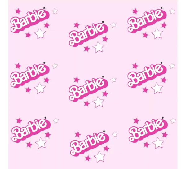 Papel De Parede Baby Temático Barbie Logotipo - 3,00x0,50m