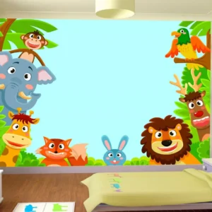 Papel De Parede Baby Zoo Safari Bichinhos Selva 3,5m² Azs36