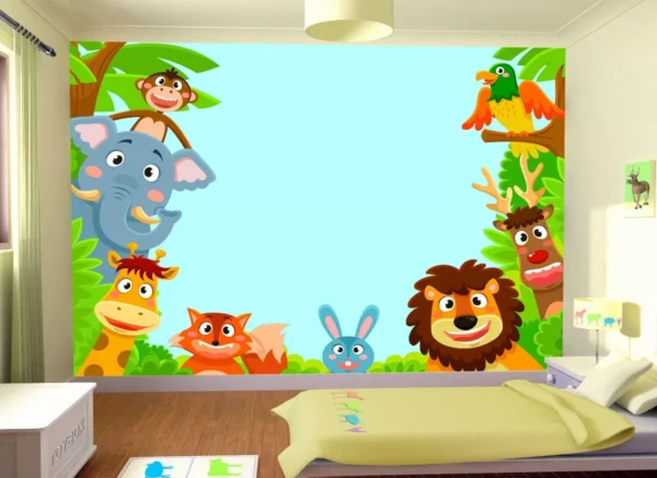 Papel De Parede Baby Zoo Safari Bichinhos Selva 3,5m² Azs36