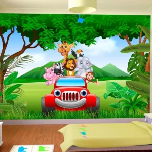 Papel De Parede Baby Zoo Safari Bichinhos Selva 4,5m² Azs38