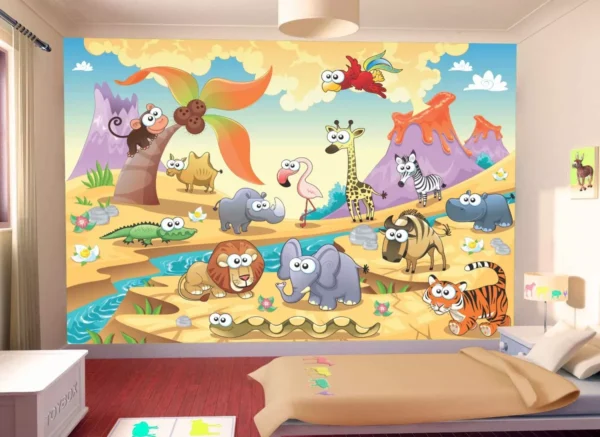 Papel De Parede Baby Zoo Safari Bichinhos Selva 5,5m² Azs15