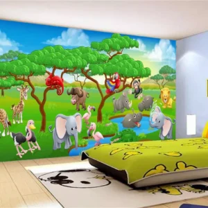 Papel De Parede Baby Zoo Safari Bichinhos Selva 7,5m² Azs39