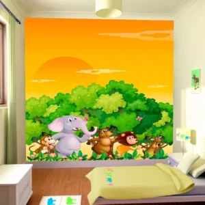 Papel De Parede Baby Zoo Safari Bichinhos Selva 9m² Azs12