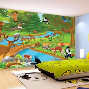 Papel De Parede Baby Zoo Safari Bichinhos Selva 9m² Azs43