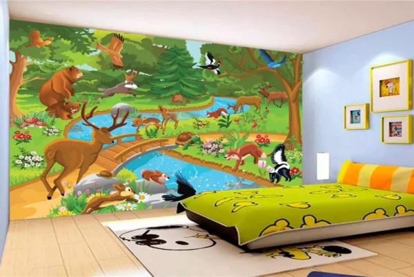 Papel De Parede Baby Zoo Safari Bichinhos Selva 9m² Azs43