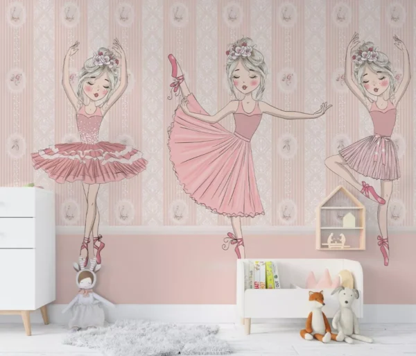 Papel De Parede Bailarina Dança Menina Quarto Bebê M² Pp27