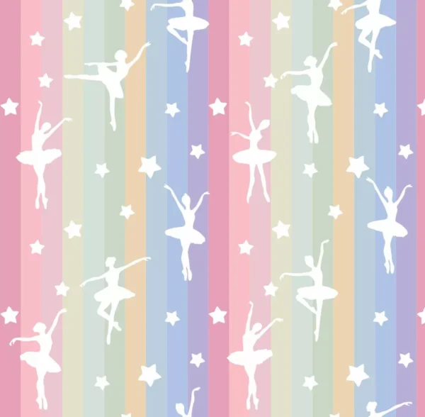 Papel De Parede Bailarina Rosa Menina Lavável Quarto 3m