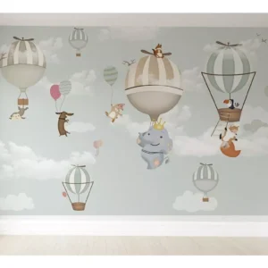 Papel De Parede Balão Elefantinho Quarto Infantil Vr191 3m²