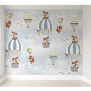 Papel De Parede Balão Infantil Masculino Quarto De Bebê 1m²