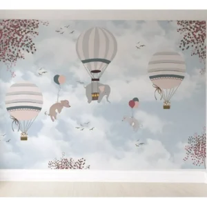 Papel De Parede Balão Safári Menina Quarto Infantil Pp127 M²