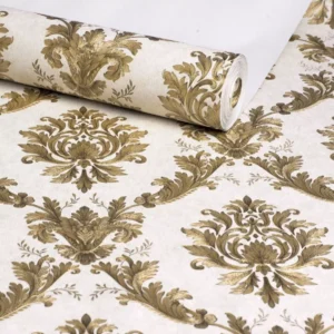 Papel De Parede Barcelona Arabesco Damask Dourado Classic