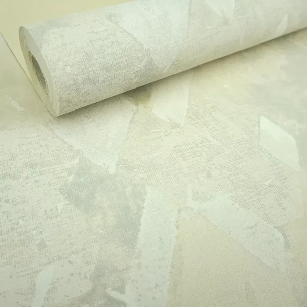 Papel De Parede Bege Geométrico Cimento Queimado Sala 4m²